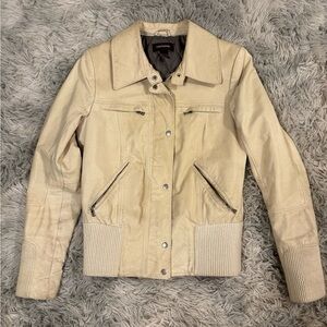 Danier Womens Cream Leather Jacket